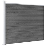 vidaXL Set panouri gard, 353x146 cm, negru, WPC