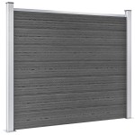 vidaXL Set panouri gard, 353x146 cm, negru, WPC