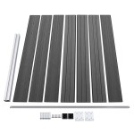 vidaXL Set panouri gard, 353x146 cm, negru, WPC