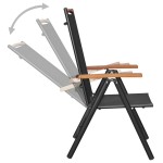 vidaXL Set mobilier de grădină, 9 piese, negru, aluminiu