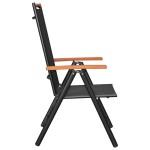 vidaXL Set mobilier de grădină, 9 piese, negru, aluminiu