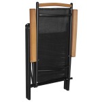 vidaXL Set mobilier de grădină, 9 piese, negru, aluminiu