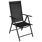 vidaXL Set mobilier de grădină, 7 piese, negru, aluminiu