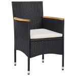 vidaXL Set mobilier pentru grădină, 7 piese, negru, poliratan vidaXL Set mobilier pentru grădină, 7 piese, negru, poliratan