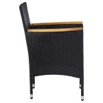 vidaXL Set mobilier pentru grădină, 7 piese, negru, poliratan vidaXL Set mobilier pentru grădină, 7 piese, negru, poliratan