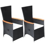 vidaXL Set mobilier de grădină, 7 piese, negru, poliratan
