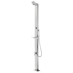 vidaXL Duș de grădină cu bază maro, 225 cm, oțel inoxidabil vidaXL Duș de grădină cu bază maro, 225 cm, oțel inoxidabil