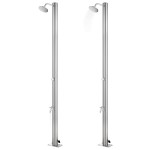 vidaXL Duș de grădină cu bază maro, 220 cm, oțel inoxidabil vidaXL Duș de grădină cu bază maro, 220 cm, oțel inoxidabil