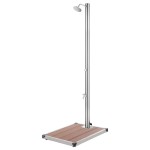 vidaXL Duș de grădină cu bază maro, 220 cm, oțel inoxidabil vidaXL Duș de grădină cu bază maro, 220 cm, oțel inoxidabil