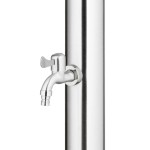 vidaXL Duș de grădină cu bază maro, 220 cm, oțel inoxidabil vidaXL Duș de grădină cu bază maro, 220 cm, oțel inoxidabil