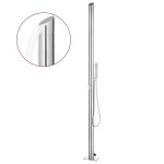 vidaXL Duș de grădină cu bază maro, 225 cm, oțel inoxidabil vidaXL Duș de grădină cu bază maro, 225 cm, oțel inoxidabil