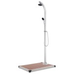 vidaXL Duș de grădină cu bază maro, 220 cm, aluminiu vidaXL Duș de grădină cu bază maro, 220 cm, aluminiu