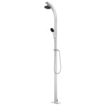 vidaXL Duș de grădină cu bază maro, 220 cm, aluminiu vidaXL Duș de grădină cu bază maro, 220 cm, aluminiu