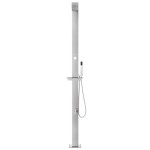 vidaXL Duș de grădină cu bază gri, 225 cm, oțel inoxidabil