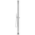 vidaXL Duș de grădină cu bază gri, 225 cm, oțel inoxidabil
