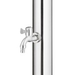 vidaXL Duș de grădină cu bază gri, 220 cm, oțel inoxidabil
