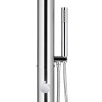 vidaXL Duș de grădină cu bază gri, 225 cm, oțel inoxidabil vidaXL Duș de grădină cu bază gri, 225 cm, oțel inoxidabil