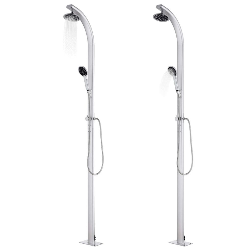 vidaXL Duș de grădină cu bază gri, 220 cm, aluminiu