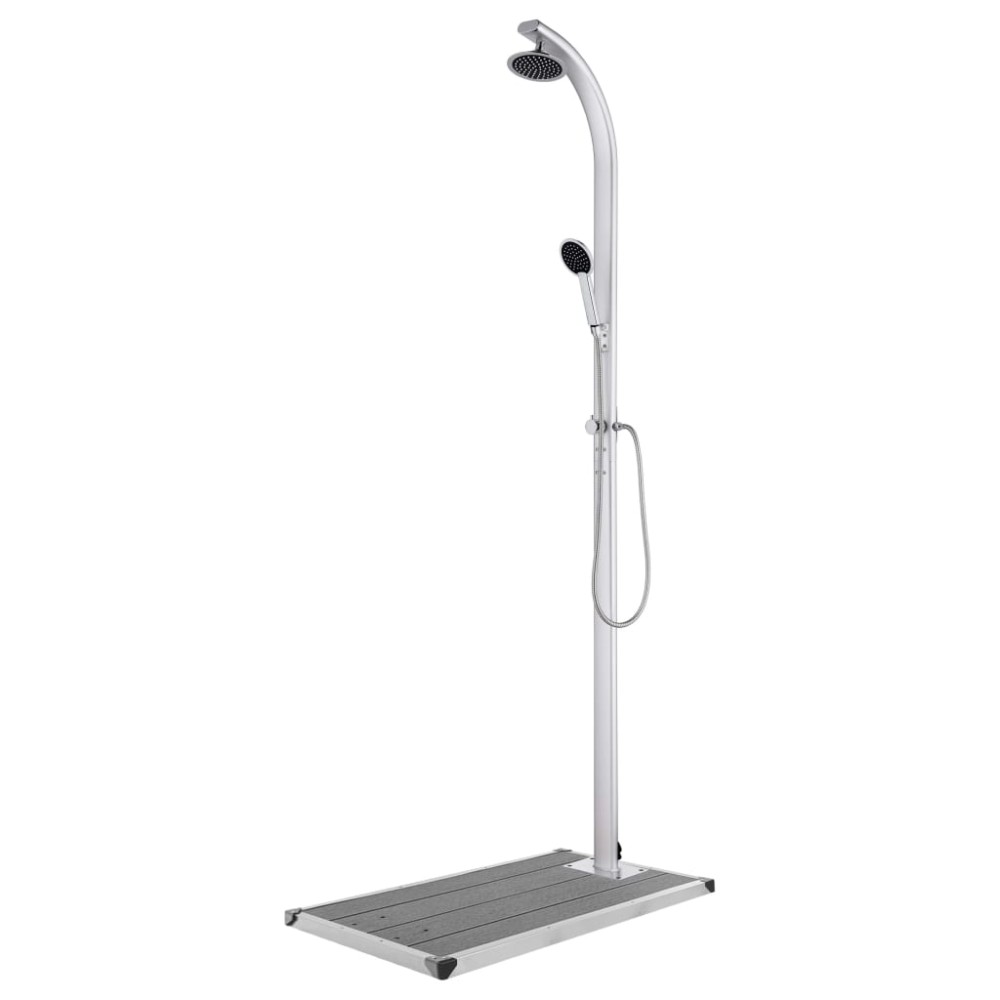 vidaXL Duș de grădină cu bază gri, 220 cm, aluminiu