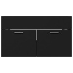 vidaXL Dulap cu chiuvetă încorporată, negru, lemn prelucrat