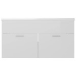 vidaXL Dulap cu chiuvetă încorporată, alb extralucios, lemn prelucrat