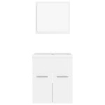 vidaXL Set mobilier de baie, alb, lemn prelucrat