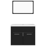 vidaXL Set mobilier de baie, negru, lemn prelucrat vidaXL Set mobilier de baie, negru, lemn prelucrat