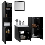 vidaXL Set mobilier de baie, negru, lemn prelucrat vidaXL Set mobilier de baie, negru, lemn prelucrat