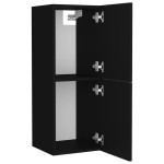 vidaXL Set mobilier de baie, negru, lemn prelucrat vidaXL Set mobilier de baie, negru, lemn prelucrat