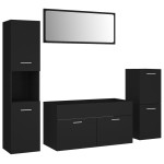 vidaXL Set mobilier de baie, negru, lemn prelucrat vidaXL Set mobilier de baie, negru, lemn prelucrat