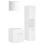 vidaXL Set mobilier de baie, alb, lemn prelucrat