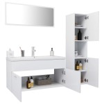 vidaXL Set mobilier de baie, alb, lemn prelucrat
