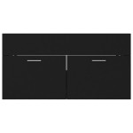 vidaXL Set mobilier de baie, negru, lemn prelucrat