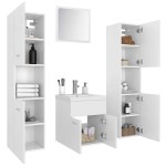 vidaXL Set mobilier de baie, alb, lemn prelucrat