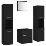 vidaXL Set mobilier de baie, negru, lemn prelucrat vidaXL Set mobilier de baie, negru, lemn prelucrat