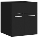 vidaXL Set mobilier de baie, negru, lemn prelucrat vidaXL Set mobilier de baie, negru, lemn prelucrat