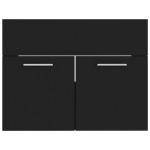 vidaXL Set mobilier de baie, negru, lemn prelucrat
