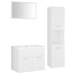 vidaXL Set mobilier de baie, alb, lemn prelucrat