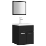 vidaXL Set mobilier de baie, negru, lemn prelucrat vidaXL Set mobilier de baie, negru, lemn prelucrat