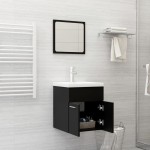 vidaXL Set mobilier de baie, negru, lemn prelucrat vidaXL Set mobilier de baie, negru, lemn prelucrat