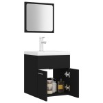vidaXL Set mobilier de baie, negru, lemn prelucrat vidaXL Set mobilier de baie, negru, lemn prelucrat