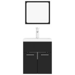 vidaXL Set mobilier de baie, negru, lemn prelucrat vidaXL Set mobilier de baie, negru, lemn prelucrat