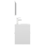 vidaXL Set mobilier de baie, alb extralucios, lemn prelucrat