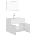 vidaXL Set mobilier de baie, alb, lemn prelucrat