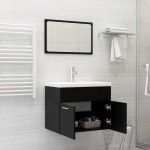 vidaXL Set mobilier de baie, negru, lemn prelucrat vidaXL Set mobilier de baie, negru, lemn prelucrat