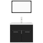 vidaXL Set mobilier de baie, negru, lemn prelucrat vidaXL Set mobilier de baie, negru, lemn prelucrat