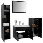 vidaXL Set mobilier de baie, negru, lemn prelucrat vidaXL Set mobilier de baie, negru, lemn prelucrat