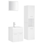 vidaXL Set mobilier de baie, alb, lemn prelucrat