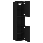vidaXL Set mobilier de baie, negru, lemn prelucrat vidaXL Set mobilier de baie, negru, lemn prelucrat