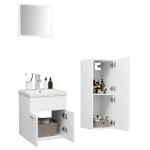 vidaXL Set mobilier de baie, alb, lemn prelucrat